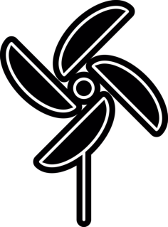 Paper Pinwheel Stencil Svg Design File, Free Vectors File